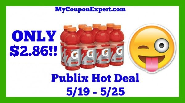 Publix Hot Deal Alert! Gatorade Thirst Quencher, 8 pk, 20 oz bottles Only $2.86 Until 5/25