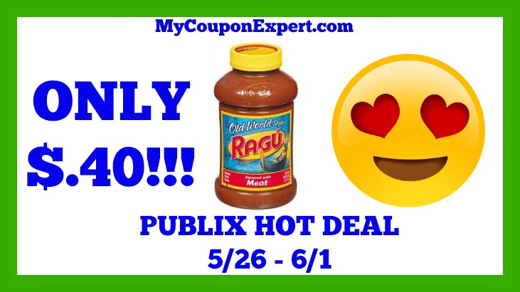 Publix Hot Deal Alert! Ragu Pasta Sauce Only $.40 Until 6/1