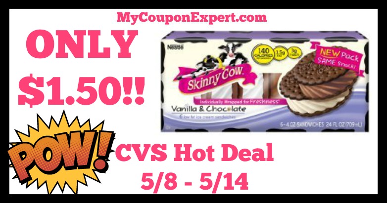 CVS Hot Deal Alert!! Skinny Cow Ice Cream Novelties Only $1.50 Starting 5/8