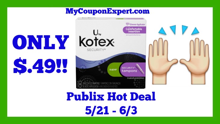 Publix Hot Deal Alert! U by Kotex Products Only $.49 Until 6/3