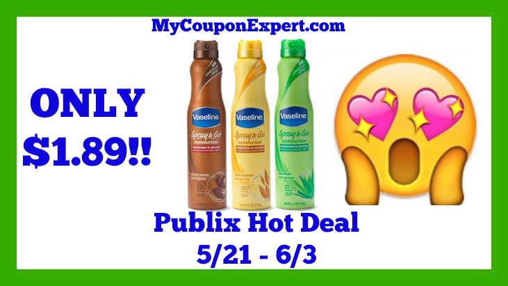 Publix Hot Deal Alert! Vaseline Spray Only $1.89 Until 6/3