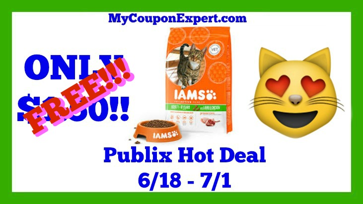 UPDATED!!  Iams Dry Cat Food as low as FREE at Publix!!