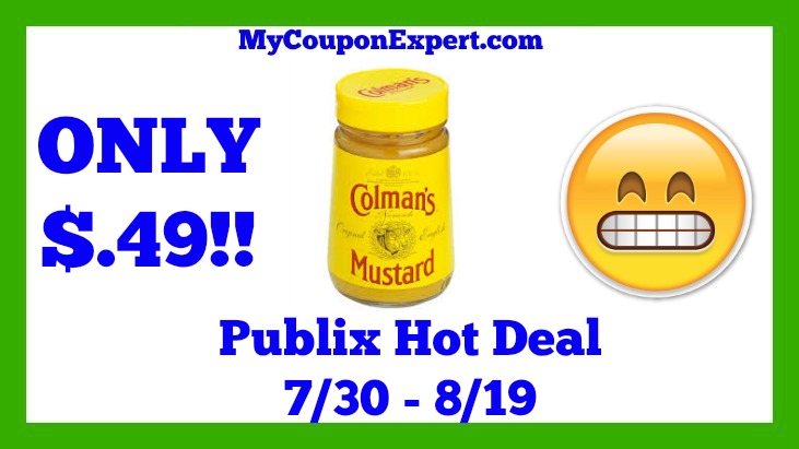 Publix Hot Deal Alert! Colman’s Mustard Only $.49 Until 8/19