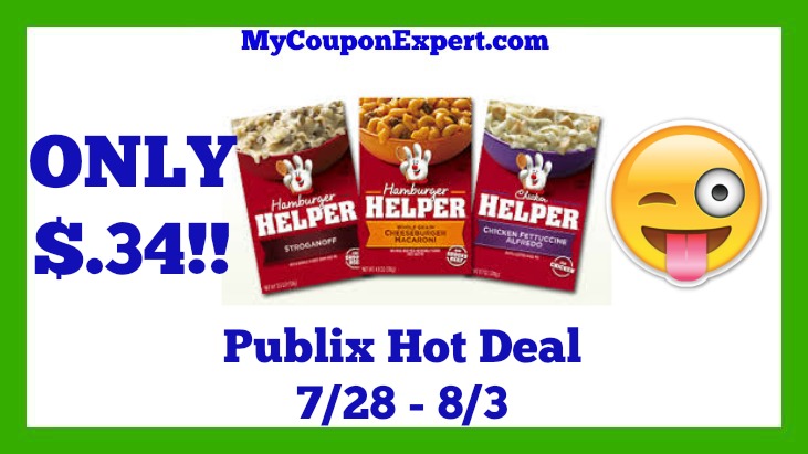 Publix Hot Deal Alert! Hamburger Helper Only $.34 Starting 7/28
