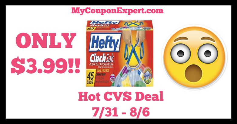 CVS Hot Deal Alert!! Hefty CinchSak Only $3.99 Until 8/6