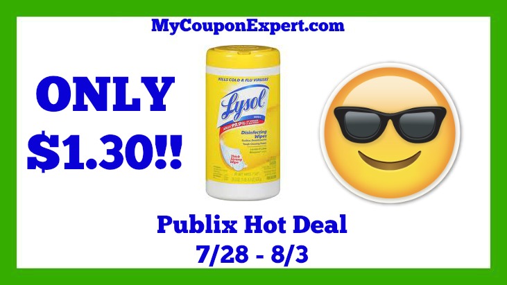 Publix Hot Deal Alert! Lysol Disinfecting Wipes Only $1.30 Until 8/2