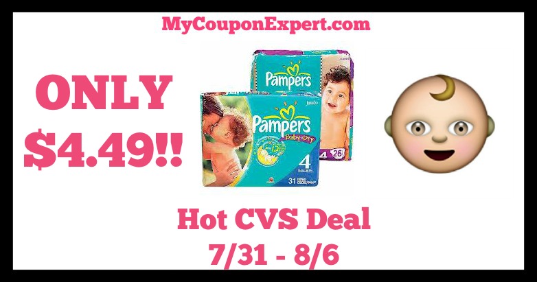 CVS Hot Deal Alert!! Pampers Jumbo Packs Only $4.49 Until 8/6