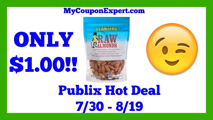 Publix Hot Deal Alert! Planters Raw Nuts Only $1.00 Until 8/19