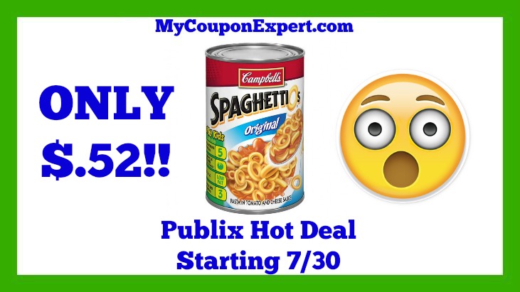 Publix Hot Deal Alert! SpaghettiOs Only $.52 Starting 7/30