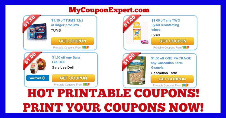 Check These Coupons Out & Print NOW! Gain, Tena, Lysol, Sara Lee, Tums, Tide, Venus, Hormel, and MORE!