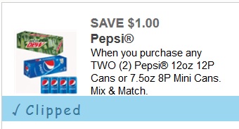 pepsi brand mix and match coupon screen shot