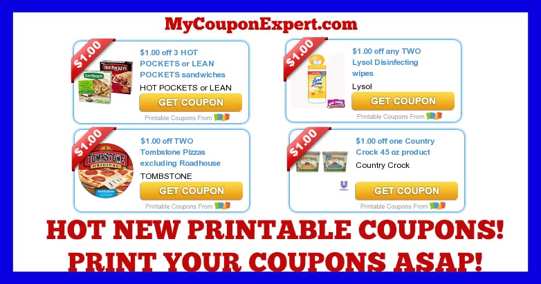 HOT New Printable Coupons: Lysol, Hillshire, Country Crock, Tombstone, Dole, Bounce, Crest, and MORE!