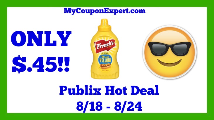 Publix Hot Deal Alert! French’s Classic Yellow Mustard Only $.45 Until 8/24