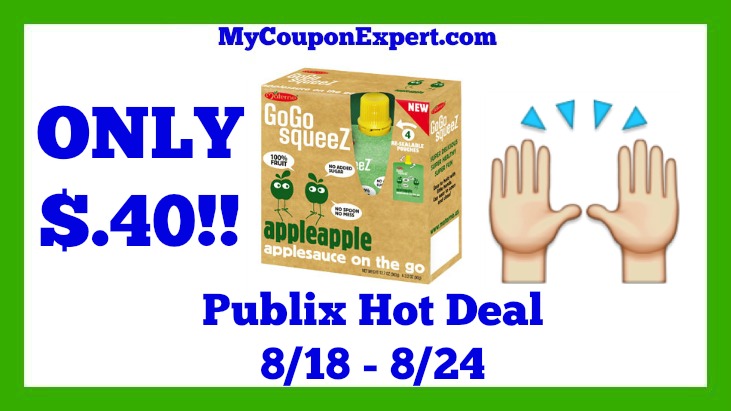 Publix Hot Deal Alert! GoGo Squeez Applesauce Only $.40 Until 8/24