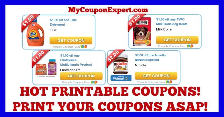 Hot Printable Coupons: Tide, Nutella, Milk Bone, Flintstones, Hormel ...