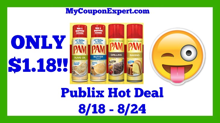 Publix Hot Deal Alert! PAM Cooking Spray Only $1.18 Until 8/24