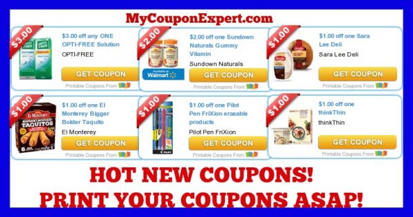 HOT NEW Printable Coupons: Ivory, Sara Lee, Bear Naked, Pilot, Opti Free, Zantac, and MUCH MORE!!