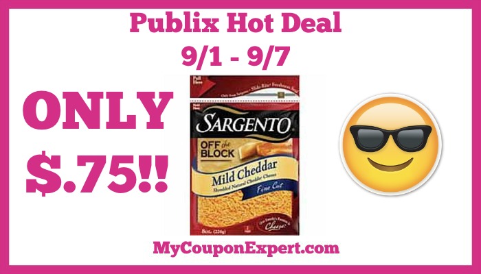 Publix Hot Deal Alert! Sargento Shredded Cheese Only $.75 Until 9/7
