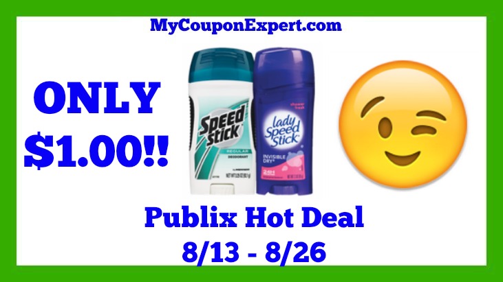 Publix Hot Deal Alert! Speed Stick Products Only $1.00 Starting 8/13