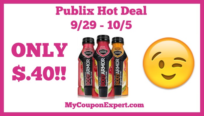 Hot Deal Alert! Body Armor Super Drink Only $.40 at Publix from 9/29 – 10/5