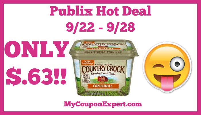 Hot Deal Alert! Country Crock Only $.63 at Publix from 9/22 – 9/28