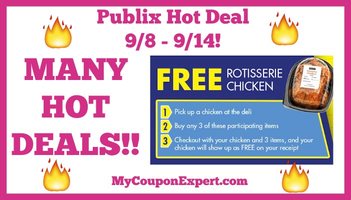 Publix FREE Rotisserie Chicken Deals Until 9/14