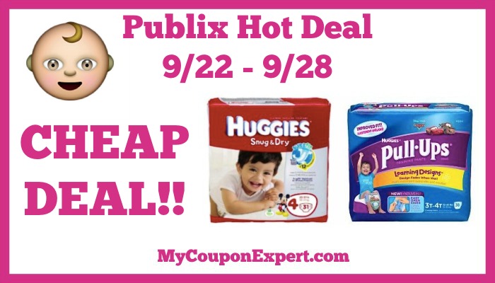 Hot Deal Alert! CHEAP Deal on Huggies & Pull Ups at Publix from 9/22 – 9/28