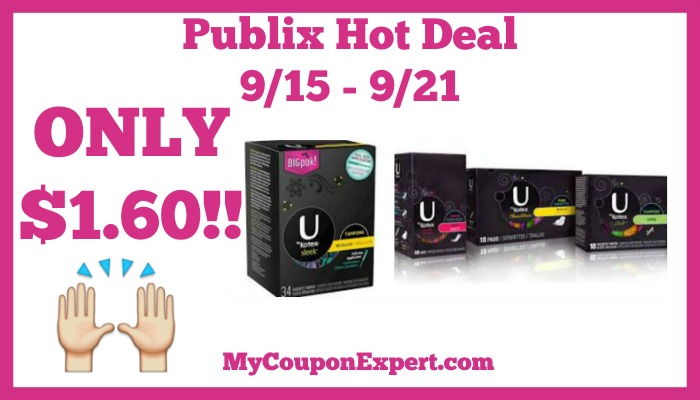 Publix Hot Deal Alert! Kotex Products Only $1.60 Until 9/21
