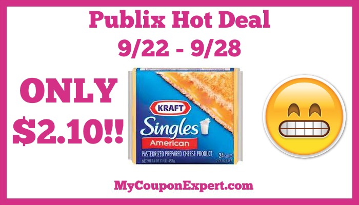 Hot Deal Alert! Kraft Cheese Only $2.10 at Publix from 9/22 – 9/28