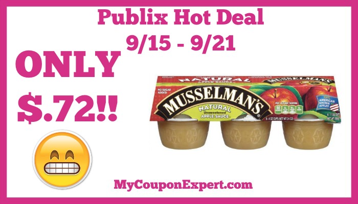 Publix Hot Deal Alert! Musselmann’s Applesauce Only $.72 Until 9/21