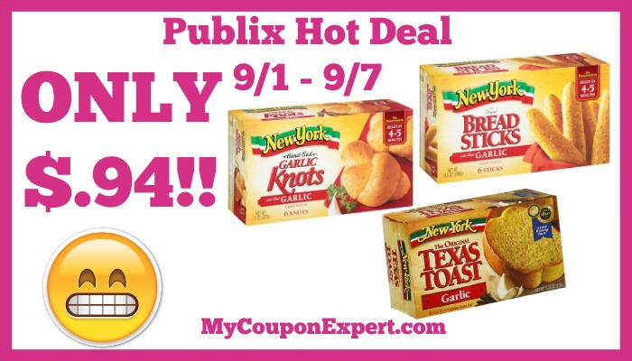 Publix Hot Deal Alert! New York Garlic Breads Only $.94 Until 9/7