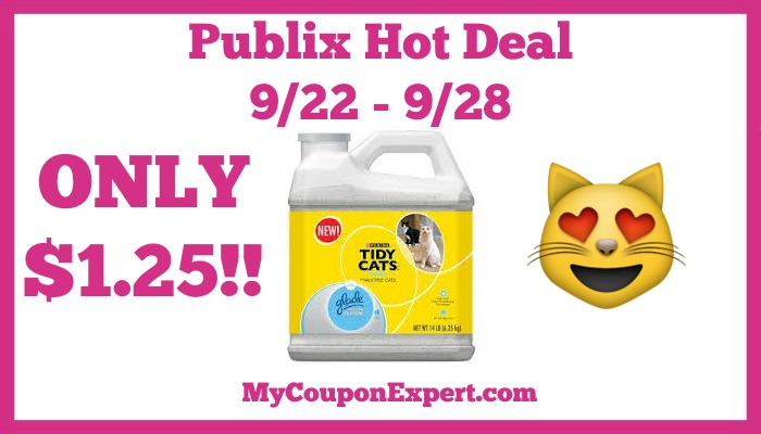 Hot Deal Alert! Tidy Cats Litter Only $1.25 at Publix from 9/22 – 9/28