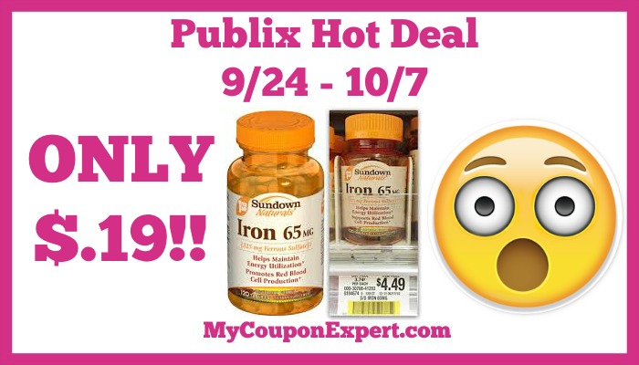 Hot Deal Alert! Sundown Naturals Vitamins Only $.19 at Publix from 9/24 – 10/7