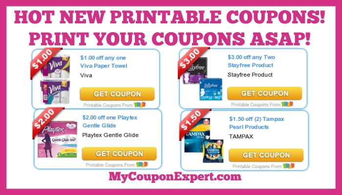 Hot New Printable Coupons: Playtex, Tampax, Viva, Stayfree, Enfagrow, Charmin, Purina, Dole, and MUCH MORE!