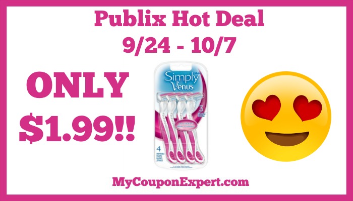 Hot Deal Alert! Simply Venus Razors Only $1.99 at Publix from 9/24 – 10/7