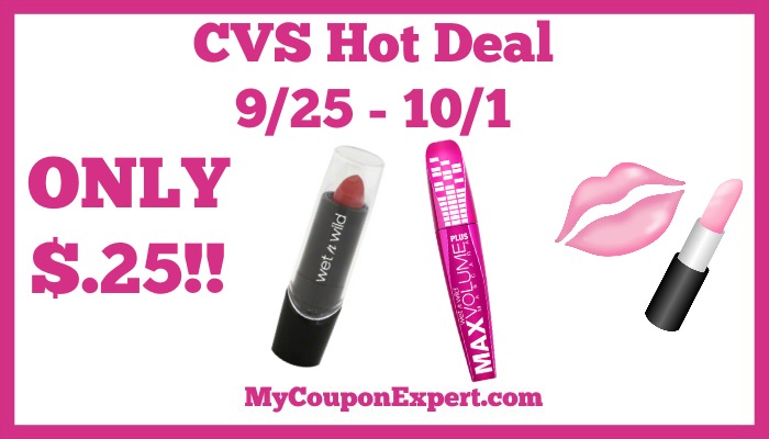 Hot Deal Alert!! Wet N Wild Cosmetics Only $.25 at CVS from 9/25 – 10/1