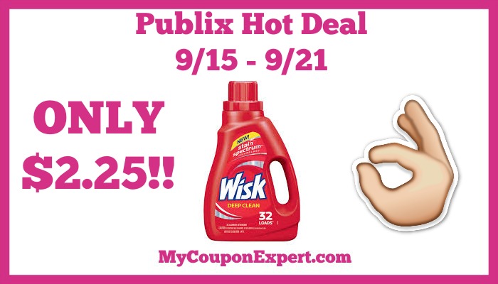 Publix Hot Deal Alert! Wisk Laundry Detergent Only $2.25 Until 9/21