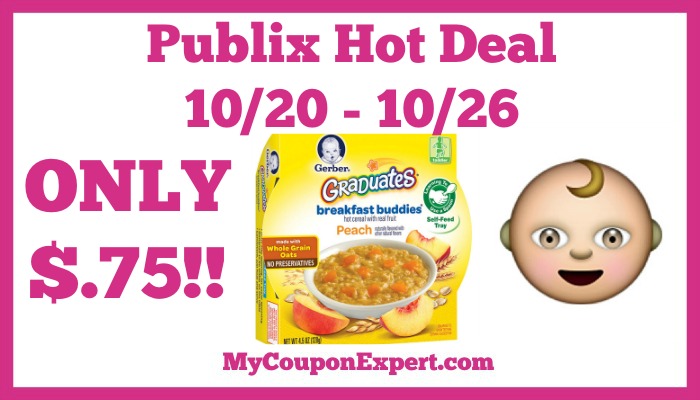 Hot Deal Alert! Gerber Graduates Only $.75 at Publix from 10/20 – 10/26