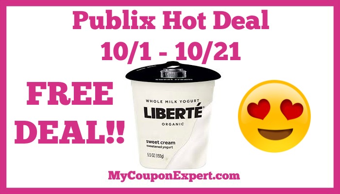 Hot Deal Alert! FREE Liberte Organic Yogurt at Publix from 10/1 – 10/21