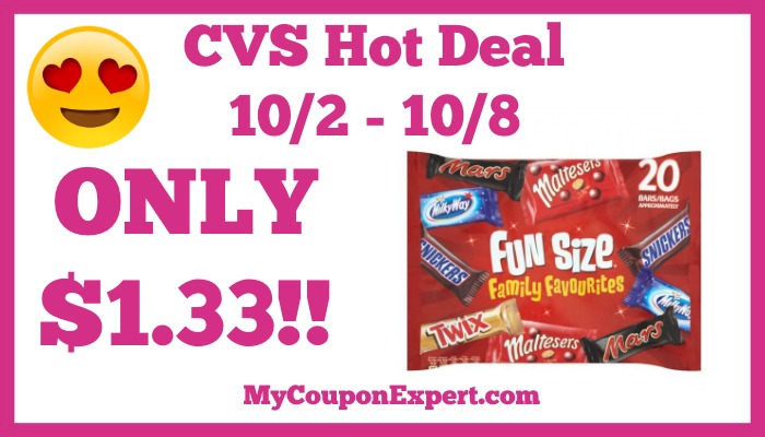 Hot Deal Alert!! Mars Chocolate Fun Size Only $1.33 at CVS from 10/2 – 10/8