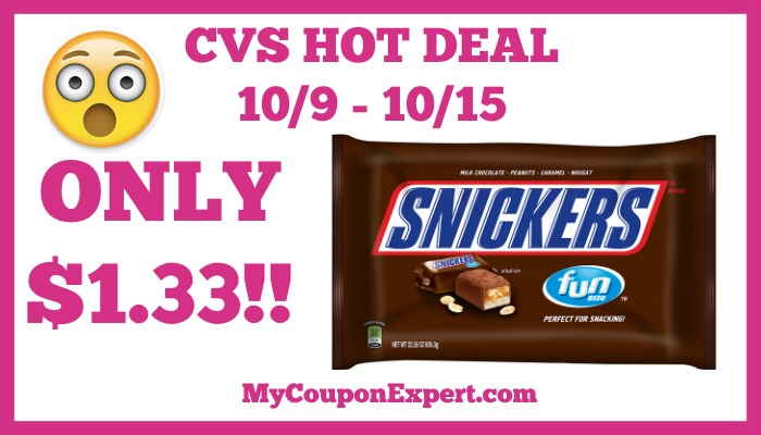 Hot Deal Alert!! Mars Chocolate Fun Size Bags Only $1.33 at CVS from 10/9 – 10/15