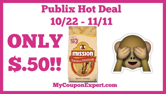 Hot Deal Alert! Mission Tortilla Chips Only $.50 at Publix from 10/22 – 11/11