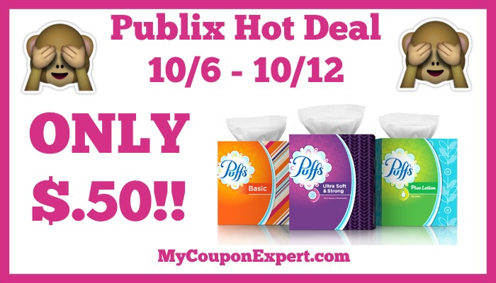 Hot Deal Alert! Puffs Facial Tissues Only $.50 at Publix from 10/6 – 10/12