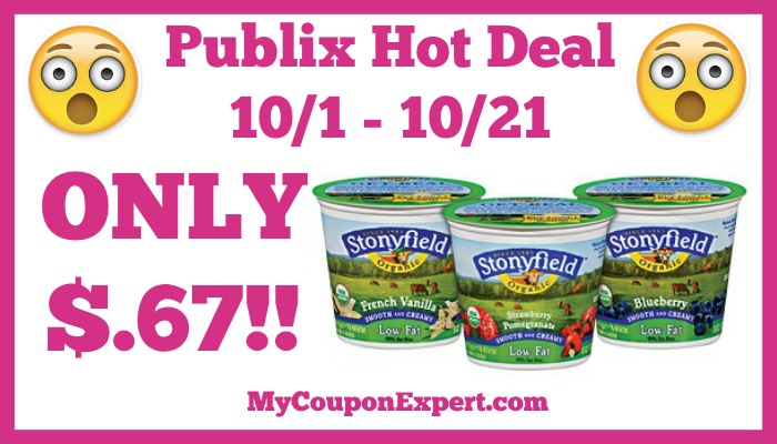 Hot Deal Alert! Stonyfield Products Only $.67 at Publix from 10/1 – 10/21