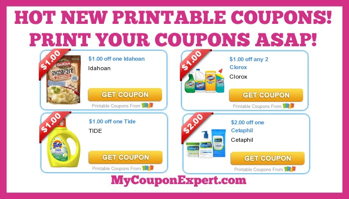 hot new printable coupons  tide  clorox  del monte