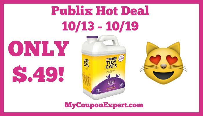 Hot Deal Alert! Tidy Cats Litter Only $.49 at Publix from 10/13 – 10/19
