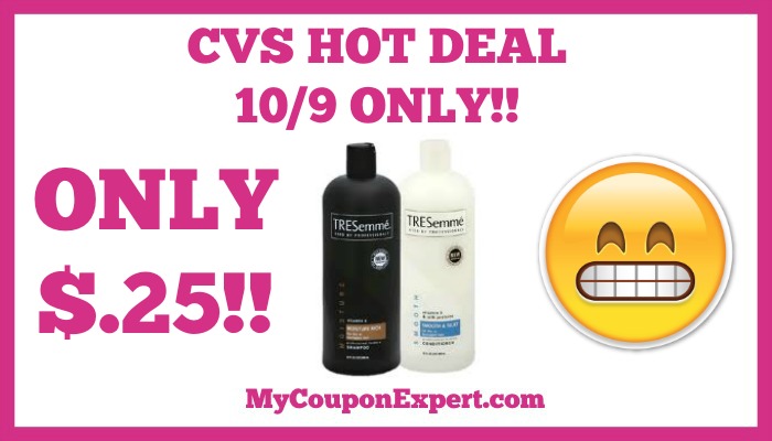Hot Deal Alert!! Tresemme Products Only $.25 at CVS on 10/9 ONLY!