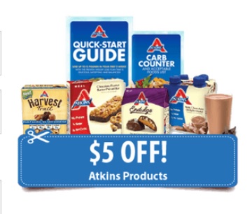 HOLD THE BUS!!  It’s a $5.00 off Atkins coupons!  PRINT THESE NOW!