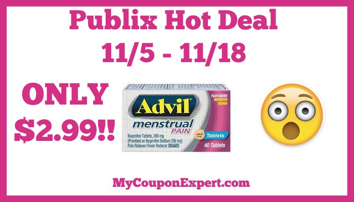 Hot Deal Alert! Advil Menstrual Pain Only $2.99 at Publix from 11/5 – 11/18