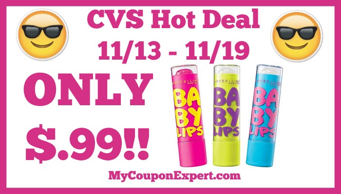 Hot Deal Alert!! Baby Lips Only $.99 at CVS from 11/13 – 11/19